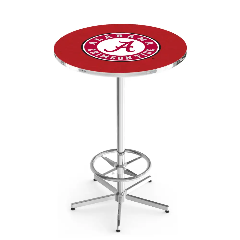 Script A Chrome Foot Ring Pub Table - Novelties