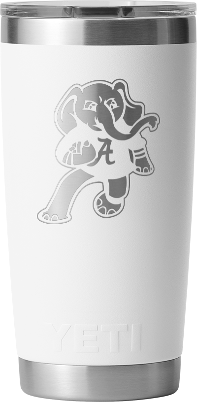 EXCLUSIVE BDS COLLECTION White 20 oz Engraved Tumbler Big AL Football