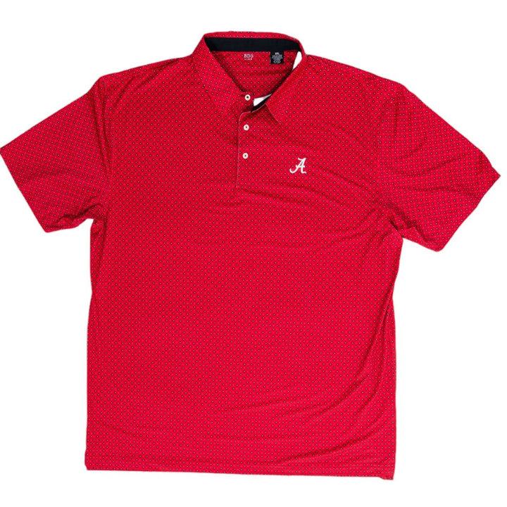 Men's Crimson Speckled Short Sleeve Polo