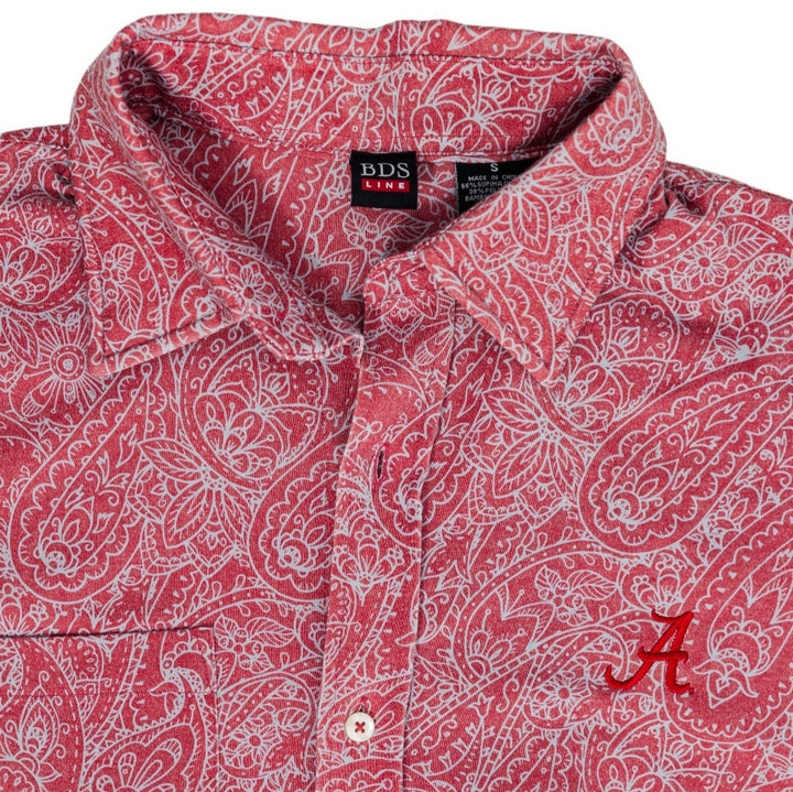 Men's Crimson Paisley Button Up Polo