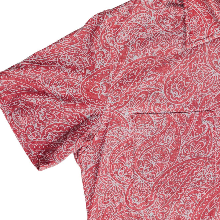 Men's Crimson Paisley Button Up Polo