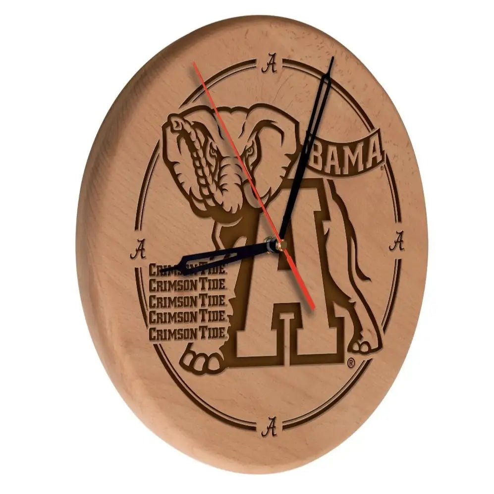 13’’ Solid Wood Engraved Clock - Novelties