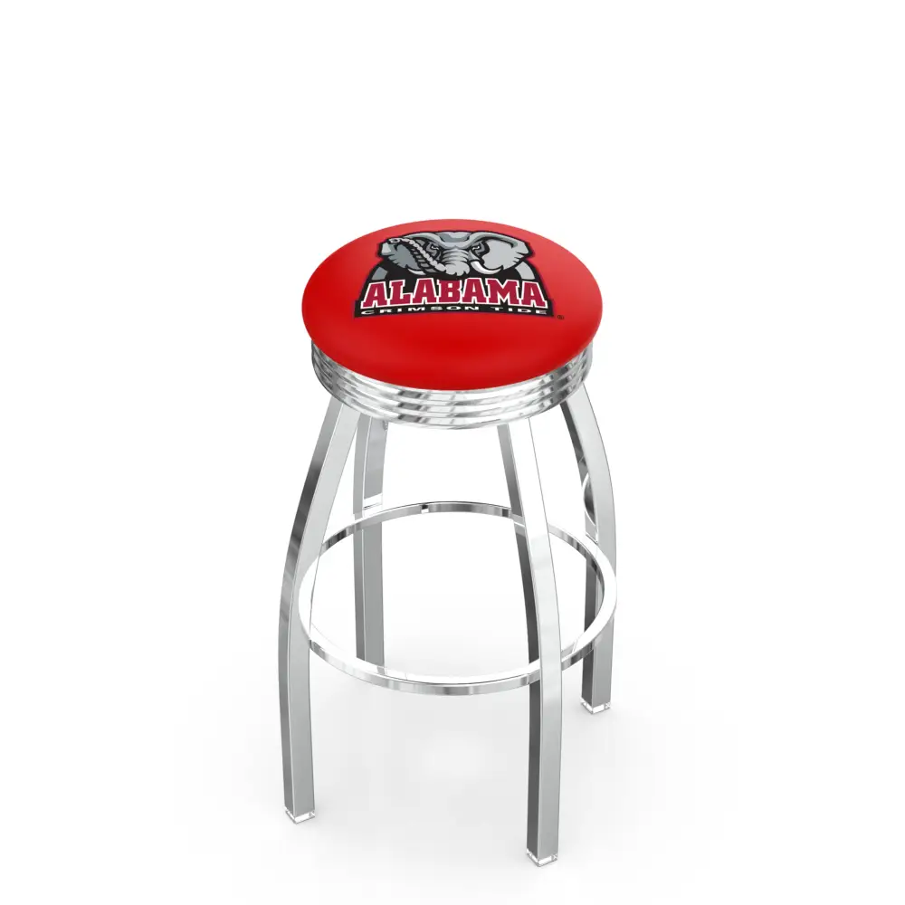 2.5’’ Cushion Double Ring Chrome Swivel Stool - 25’’ / Big Al - Novelties