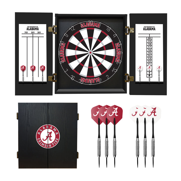 Crimson Tide Wooden Dartboard Set