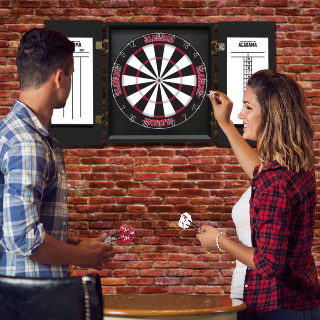 Crimson Tide Wooden Dartboard Set