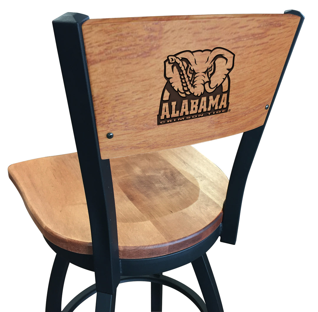 Big Al Laser Engraved Metal Stool with Wood Seat