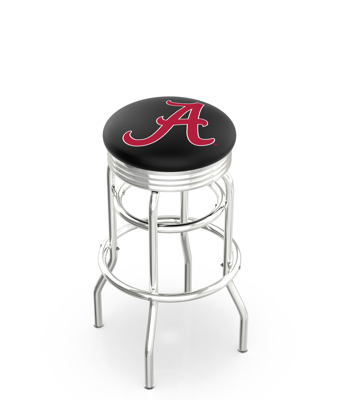 Chrome Base Cushion Swivel Stool