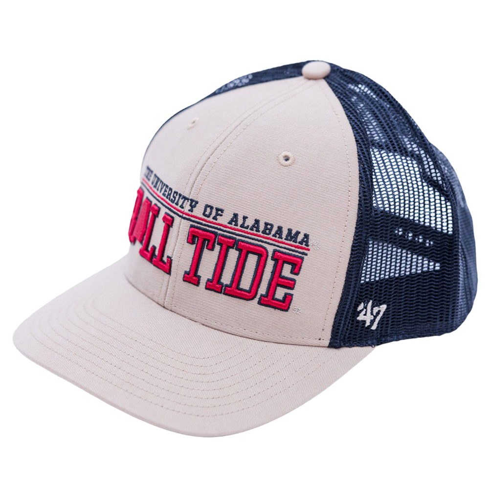 Adult Beige Roll Tide State Trucker Cap