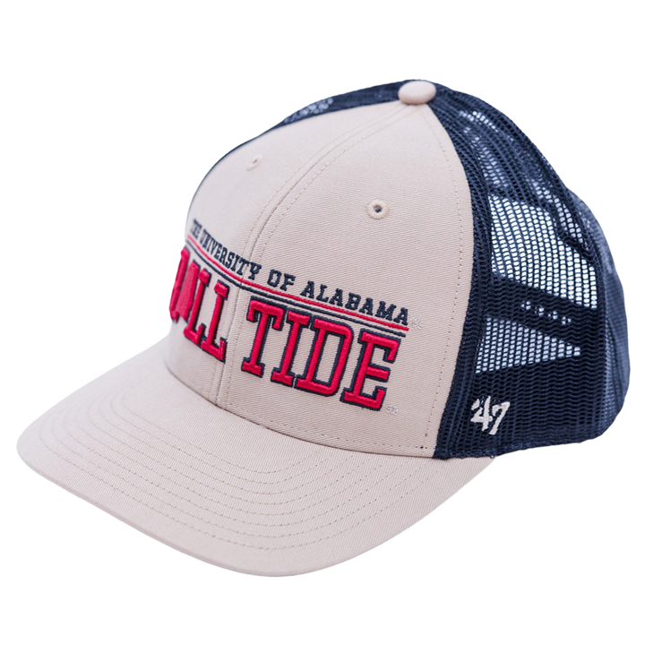 Adult Beige Roll Tide State Trucker Cap