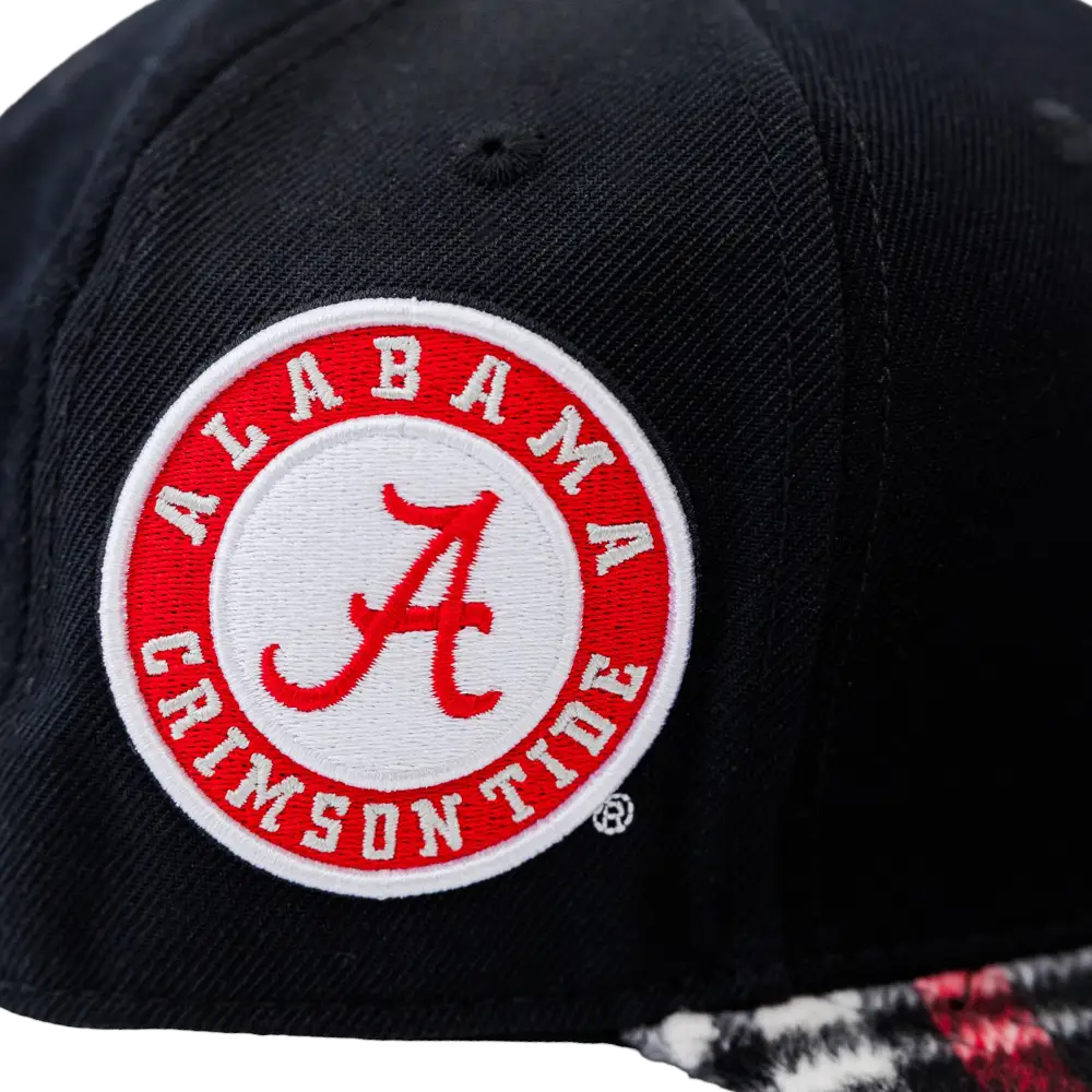 Adult Black Flannel Brim Cap - Black - Headwear