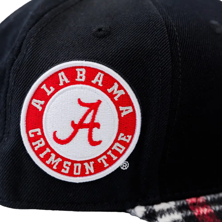 Adult Black Flannel Brim Cap - Black - Headwear
