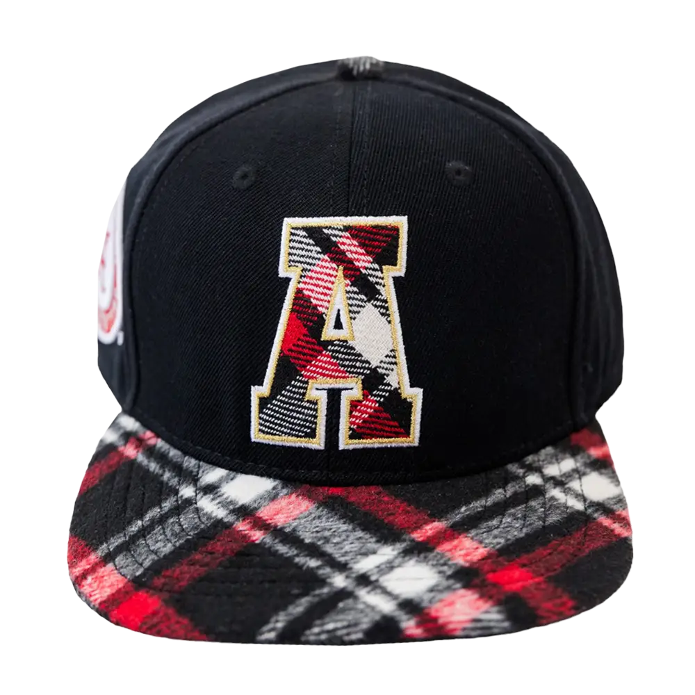Adult Black Flannel Brim Cap - Black - Headwear