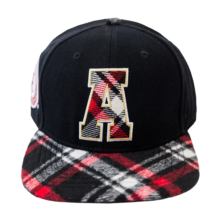 Adult Black Flannel Brim Cap - Black - Headwear