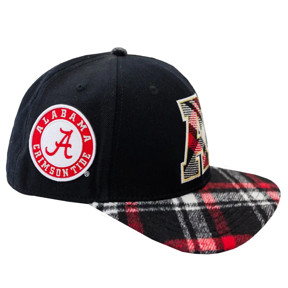 Adult Black Flannel Brim Cap - Black - Headwear