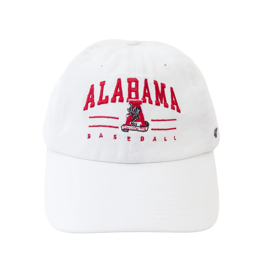 Adult White Alabama Baseball Clean Up Cap - White - Headwear