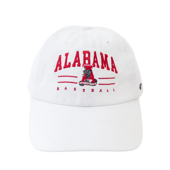 Adult White Alabama Baseball Clean Up Cap - White - Headwear