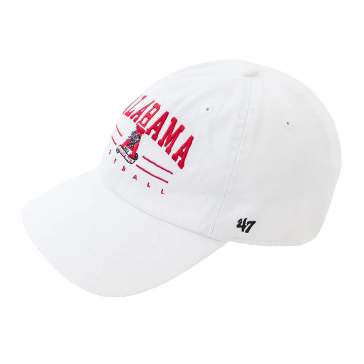 Adult White Alabama Baseball Clean Up Cap - White - Headwear