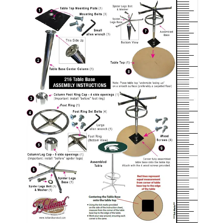 Big Al Black Foot Ring Pub Table - Novelties