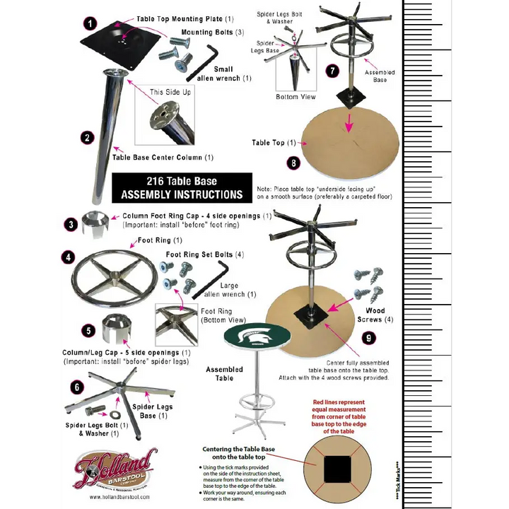 Big Al Black Foot Ring Pub Table - Novelties