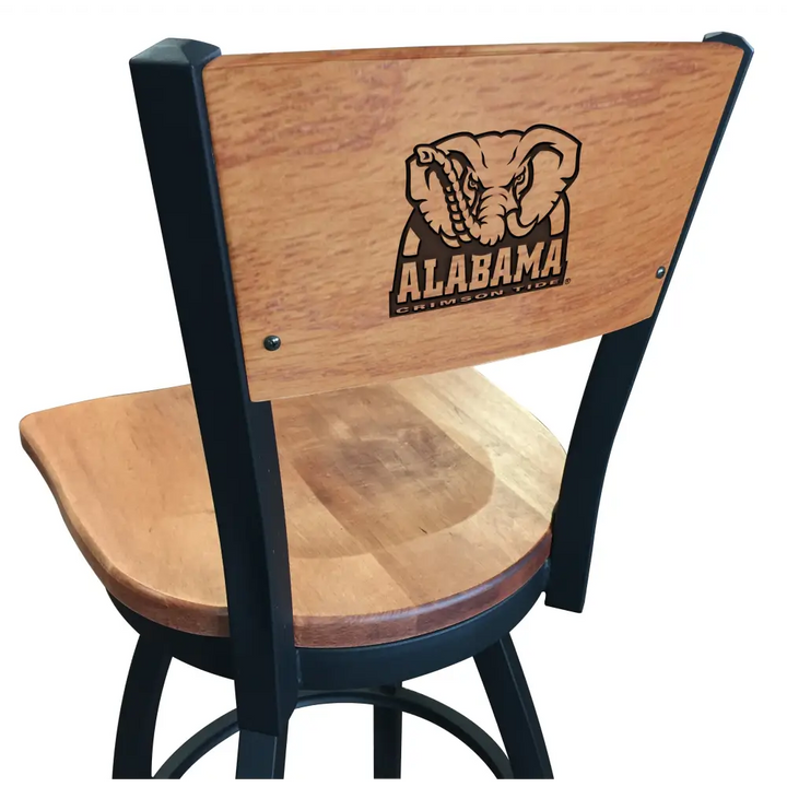 Big Al Laser Engraved Metal Stool with Wood Seat - Novelties
