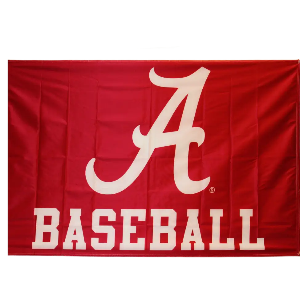 Crimson 3x5 Flag with Alabama Baseball Front
