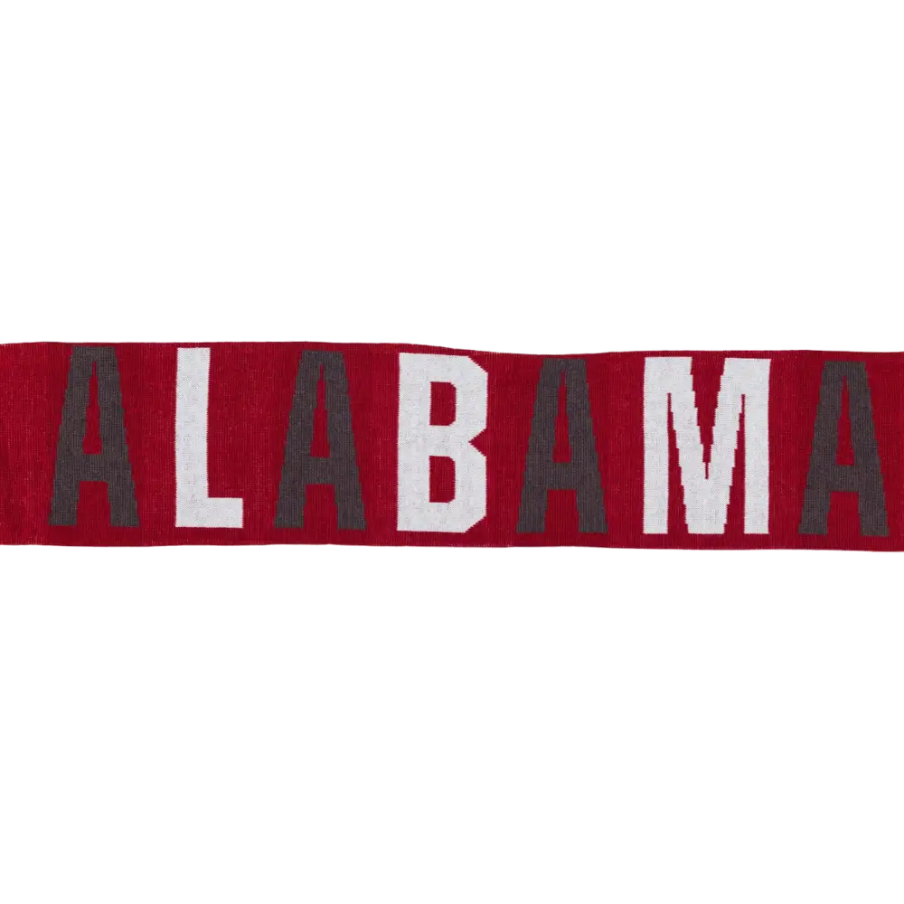 Crimson Striped Script A Scarf - Dark Red - Novelties