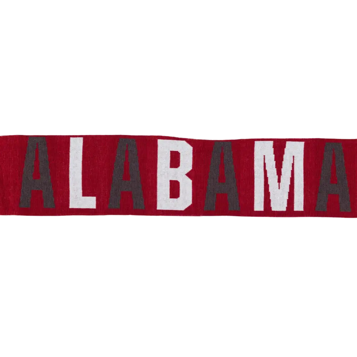 Crimson Striped Script A Scarf - Dark Red - Novelties