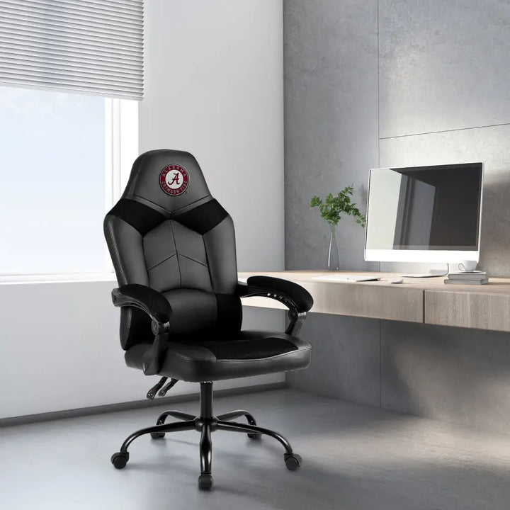 Embroidered Black Rolling Desk Chair - Novelties