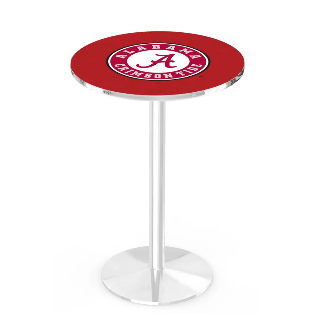 Script A Chrome Circular Base Pub Table - Novelties