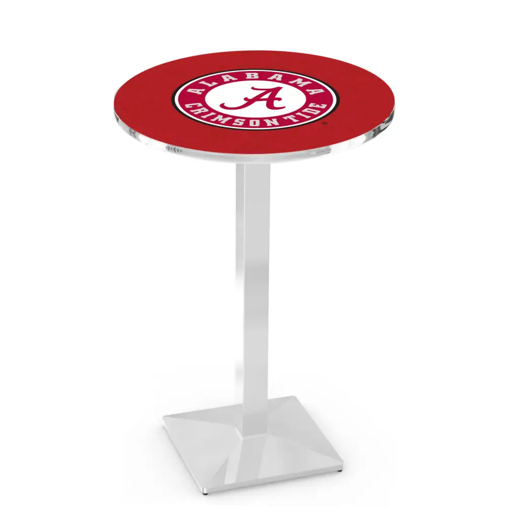 Script A Chrome Square Base Pub Table - Novelties