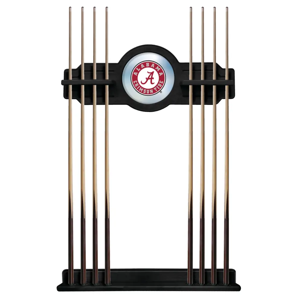 Script A Solid Wood Cue Rack - Black - Novelties