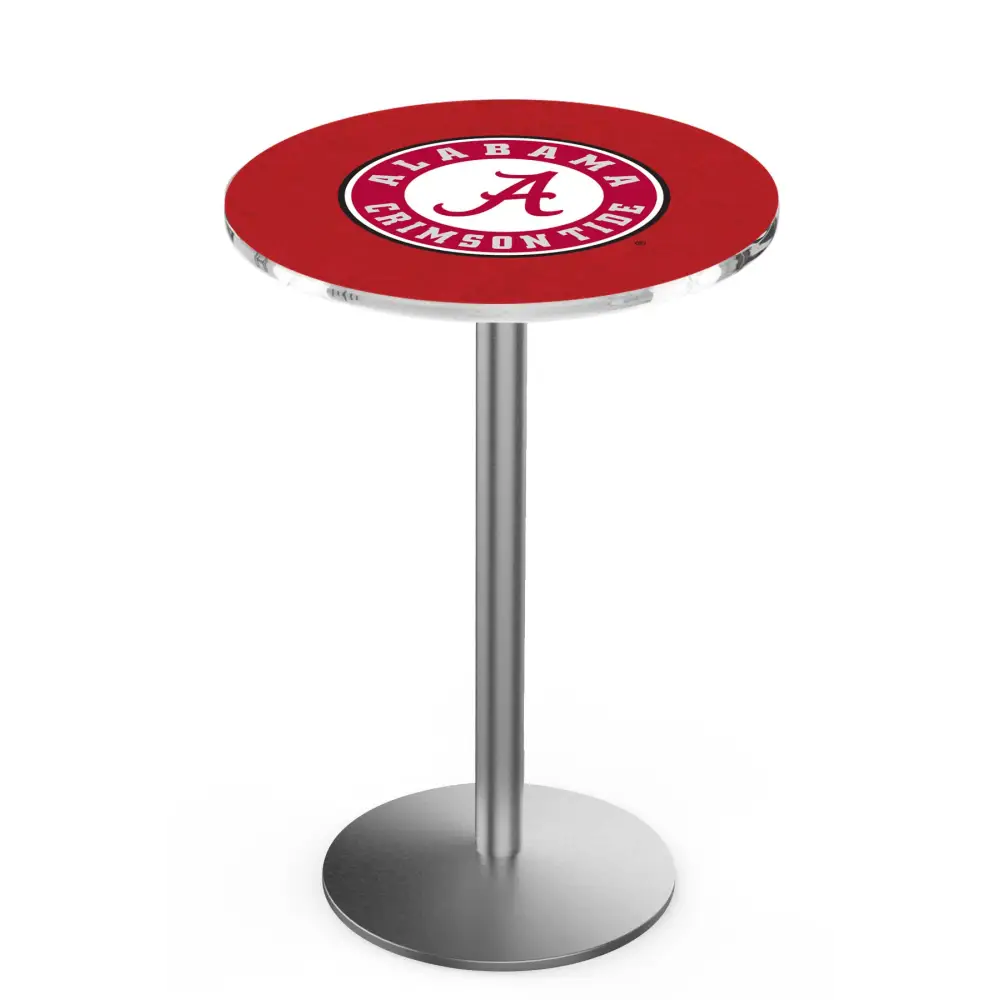 Script A Stainless Circular Base Pub Table - Novelties