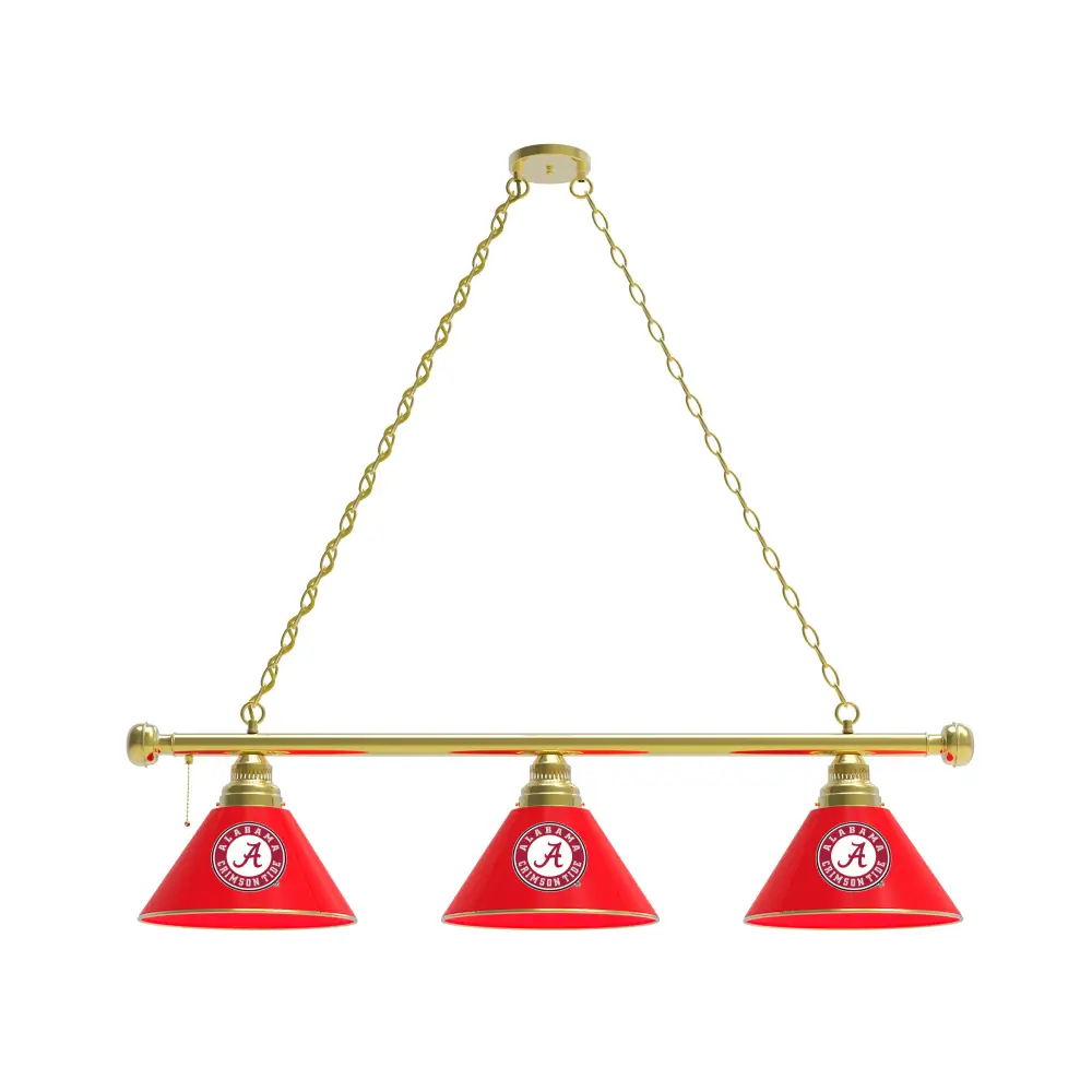 Script A Three Shade Billiard Light - Brass - Novelties