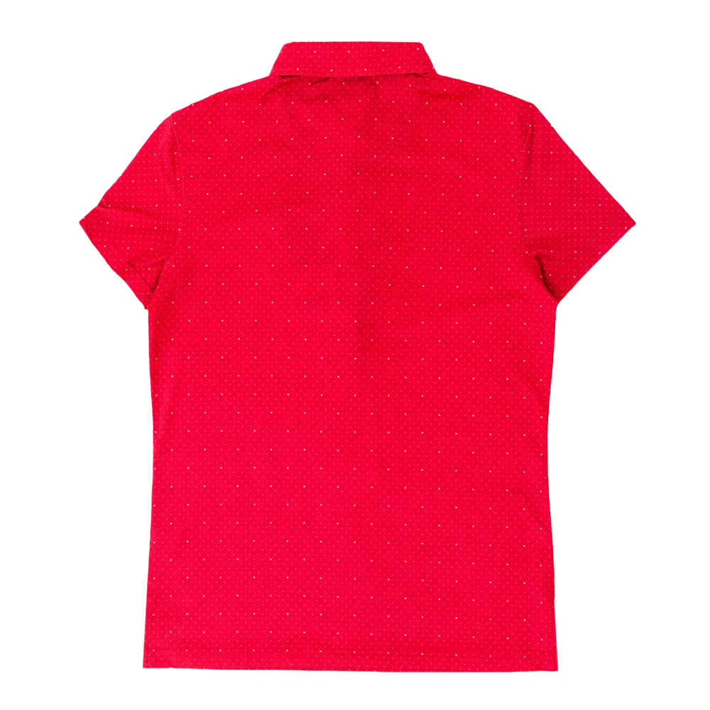 Women’s Crimson Polka Dot Polo - Apparel