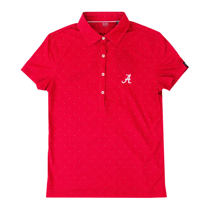 Women’s Crimson Polka Dot Polo - Apparel