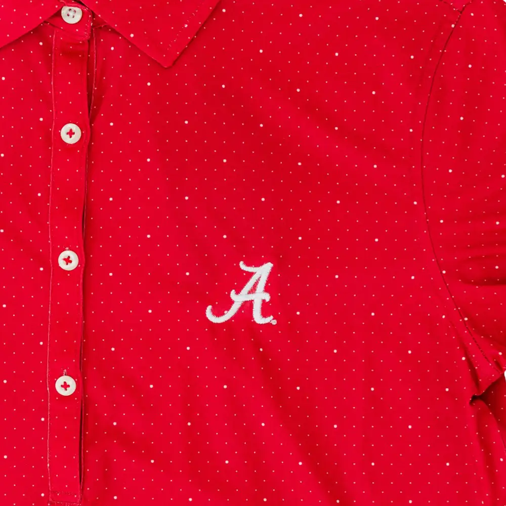 Women’s Crimson Polka Dot Polo - Apparel