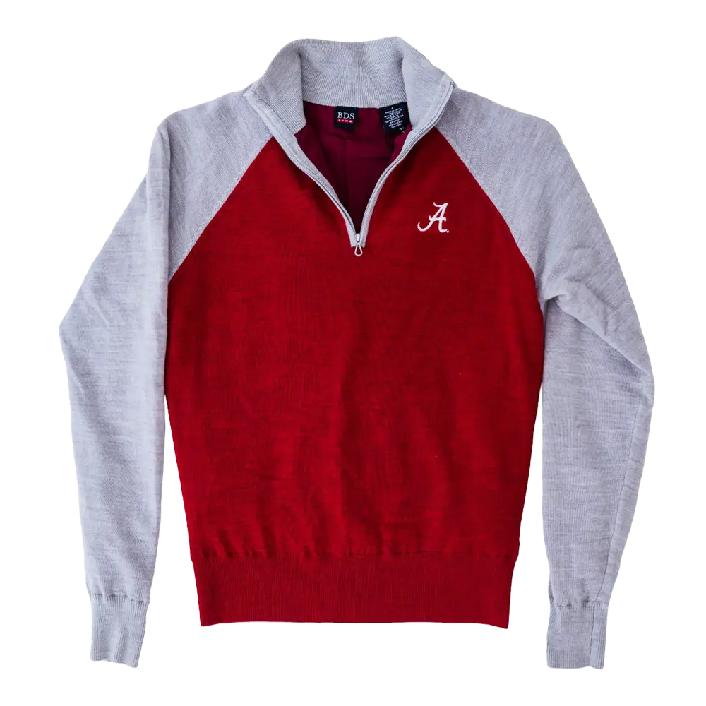 Women’s Two-Tone Crimson Quarter Zip Jacket - Outerwear