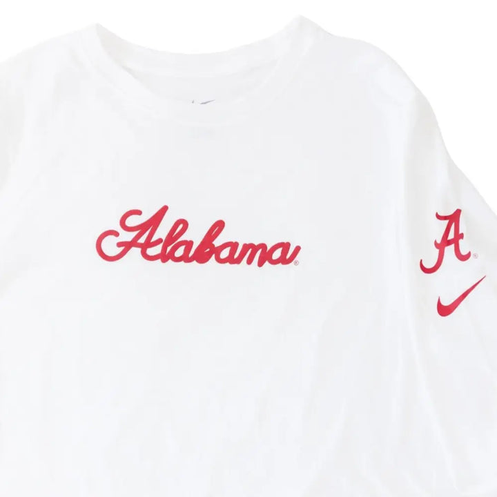 WOMEN’S WHITE LONG SLEEVE LETTERMEN CREW - Outerwear