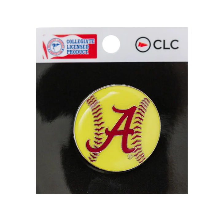 Yellow Softball Pin - Accessories